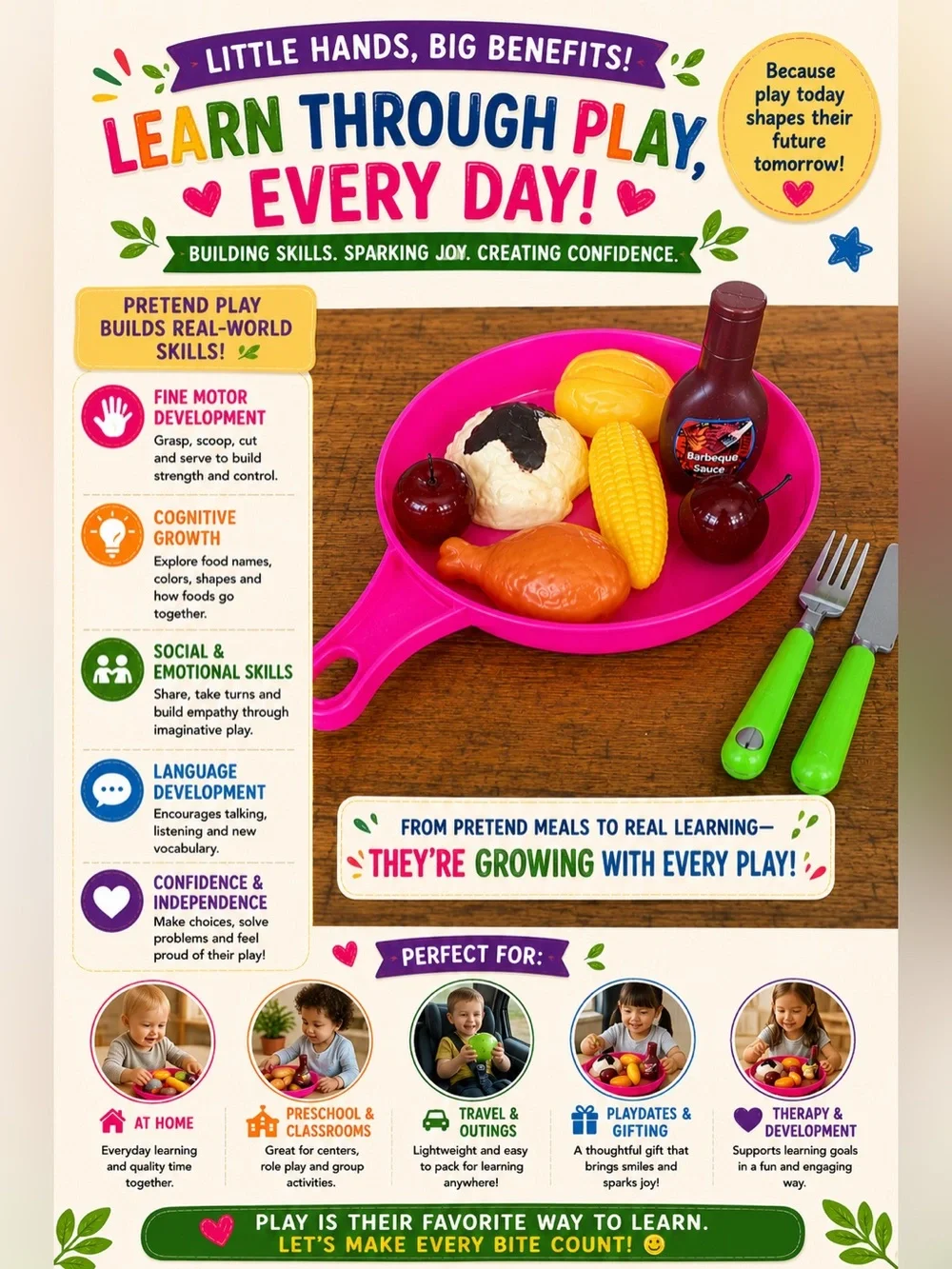 Happy Hands Food Activity bag for Littles